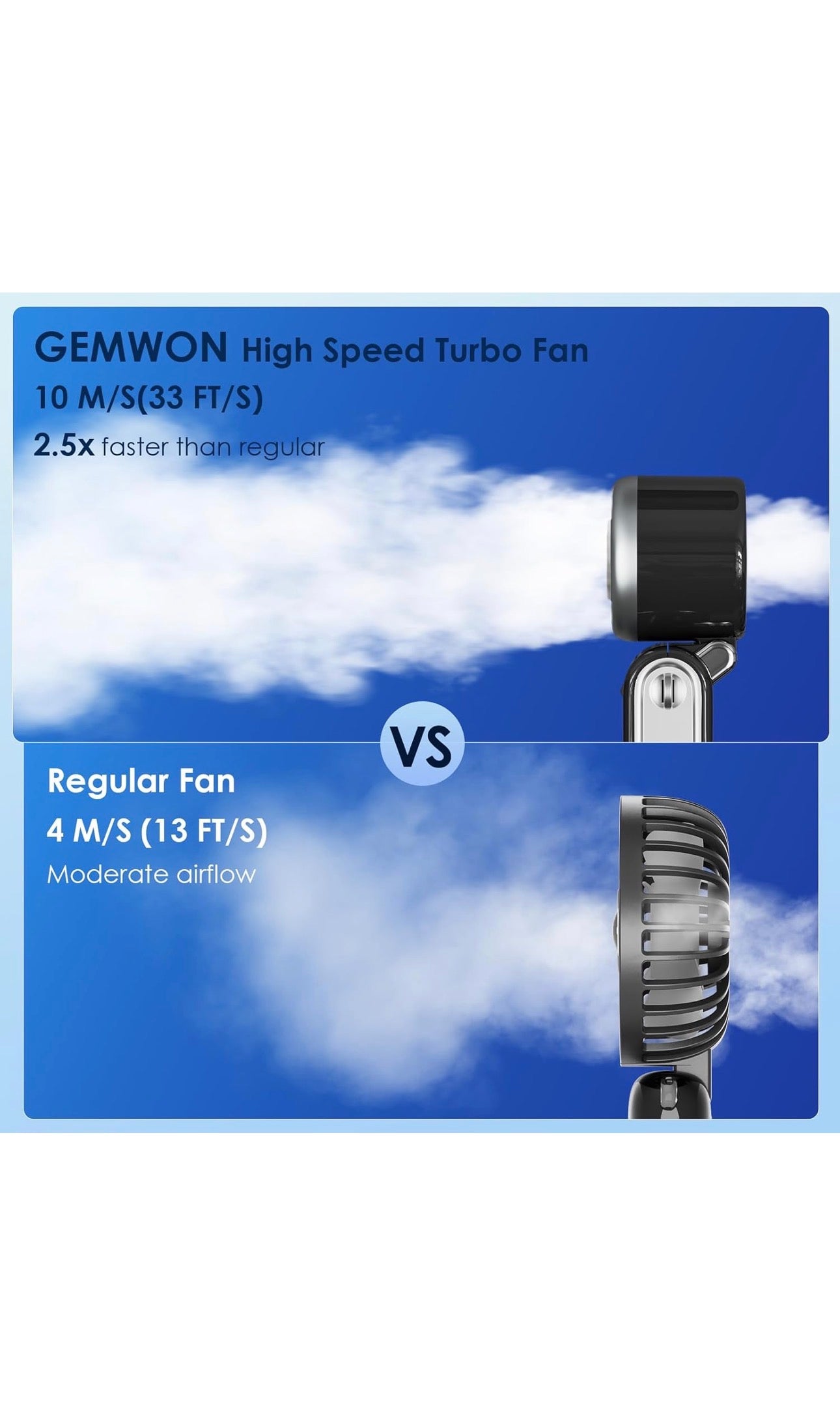 Portable Handheld Turbo Fan High Speed, 100 Speed 12H Cooling, Small Hand Held Fan, Rechargeable Mini Personal Hand Fan, Battery Operated Neck & Desk,Travel Essentials, Holiday Gifts Black