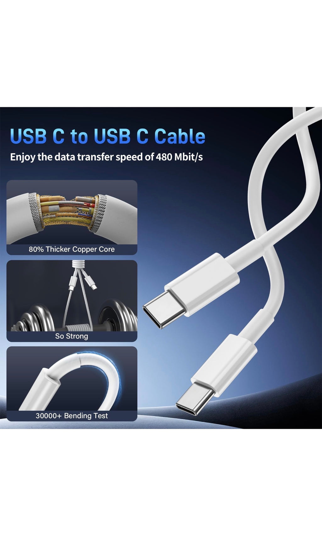 iPhone 17 16 Fast Charger, 20W USB C Fast Charger Plug with 1M+2M USB C to C Type C Cable for iPhone 17/17air/17 pro/17pro max/17plus/ iPhone16/15 Series iPad/GalaxyS26/S25/S24 USBC UK Power Adapter