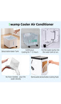 Evaporative Air Cooler, 15L Evaporative Cooling Fan with Remote & 2 Ice Packs, 3-in-1 Hoseless Room Cooler with 3 Speeds, 7.5H Timer & 120° Oscillation, Portable Room Cooler For Office, Bedroom