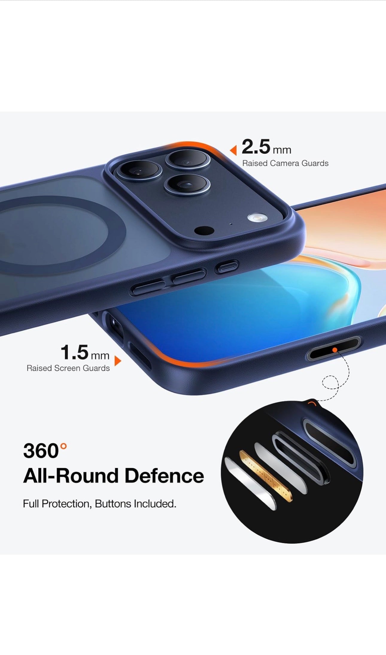 TORRAS for iPhone 17 Pro Max Case with MagSafe, 12FT Military Grade Shockproof, Durable & Sturdy & Velvety Touch, Magnetic Protective case for iphone 17 pro max cover, Blue